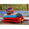 Cotton Craft – 2 Pack Terry Beach Towel 30×60 – Summer of Siam Multi Stripe – 400 grams per square meter- 100% Pure Ringspun Cotton – Brilliant Vibrant colors – Highly absorbent easy care machine wash