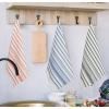 Cotton Craft – Scandia Stripe 12 Pack – Pure Cotton – Professional Commercial Restaurant Grade Kitchen Dish Tea Towel Cloth Napkins – Low Lint Sturdy Weave – Reusable – 16×28-30 Ounces – Charcoal(Fouta – Multi)