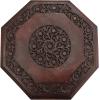 Cotton Craft Solid Wood Accent End Table – Hand Carved Vintage Boho Folding Side Table – Small Spaces Entryway Farmhouse Living Room Bedside – No Tools Assembly -18×18 Round – Jaipur Antique Brown(Antique Dark Brown)