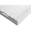 Hand Carved Wooden Serving Tray – Decorative Breakfast Tray with Handles – Rustic Wooden Food Tray with Intricate Detail – Unique Furnishing Accent – Distressed White Finish – 17x13x2.5 – COTTON CRAFT