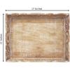 Hand Carved Wooden Serving Tray – Decorative Breakfast Tray with Handles – Rustic Wooden Food Tray with Intricate Detail – Unique Furnishing Accent – Natural Finish – 17 x 13 x 2.5 Inch – COTTON CRAFT(White Wash)
