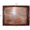 Hand Carved Wooden Serving Tray – Decorative Breakfast Tray with Handles – Rustic Wooden Food Tray with Intricate Detail – Unique Furnishing Accent – Natural Finish – 17 x 13 x 2.5 Inch – COTTON CRAFT(Natural)