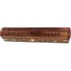 Sheesham Wood Incense Burner Holder – Set of 2 Coffin Style Sun Moon Inlay Handmade Aromatherapy Room Freshener Fragrance Cone Incense Stick Burner Ash Catcher – Zen Home Gift – 12x2x2 – COTTON CRAFT(Natural – Sun & Moon Inlays)