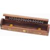 Sheesham Wood Incense Burner Holder – Set of 2 Coffin Style Sun Moon Inlay Handmade Aromatherapy Room Freshener Fragrance Cone Incense Stick Burner Ash Catcher – Zen Home Gift – 12x2x2 – COTTON CRAFT(Natural – Sun & Moon Inlays)