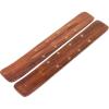 COTTON CRAFT – Wooden Incense Holder with Brass Star Inlay -2 Pack- Celestial Aroma Room Freshener Fragrance Incense Sticks Burner Ash Catcher – Zen Home Décor Gift -Seesham Wood-10×1.4- Antique Brown