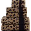 COTTON CRAFT 6 Piece Towel Set – Animal Print Leopard Cheetah Africa Safari 100% Cotton Jacquard 2 Bath Towel, 2 Hand Towel, 2 Washcloth Soft Absorbent Luxury Decorative Guest Towel Bathroom Towel Set(6 Pc Towel Set)