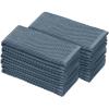 COTTON CRAFT Amazing Kitchen Towels – Set of 12 Terry Towels – 100% Cotton Euro Café Waffle Weave Dish Towel Set – Soft Absorbent Quick Dry Low Lint Reusable Pantry Bar Cleaning Cloth – 16×28 – Black(Blue)