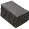 COTTON CRAFT Amazing Kitchen Towels – Set of 12 Terry Towels – 100% Cotton Euro Café Waffle Weave Dish Towel Set – Soft Absorbent Quick Dry Low Lint Reusable Pantry Bar Cleaning Cloth – 16×28 – Black(Charcoal)