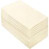 COTTON CRAFT Amazing Kitchen Towels – Set of 12 Terry Towels – 100% Cotton Euro Café Waffle Weave Dish Towel Set – Soft Absorbent Quick Dry Low Lint Reusable Pantry Bar Cleaning Cloth – 16×28 – Black(Ivory)