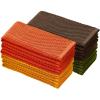 COTTON CRAFT Amazing Kitchen Towels – Set of 12 Terry Towels – 100% Cotton Euro Café Waffle Weave Dish Towel Set – Soft Absorbent Quick Dry Low Lint Reusable Pantry Bar Cleaning Cloth – 16×28 – Black(Harvest Multi)