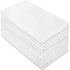 COTTON CRAFT Amazing Kitchen Towels – Set of 12 Terry Towels – 100% Cotton Euro Café Waffle Weave Dish Towel Set – Soft Absorbent Quick Dry Low Lint Reusable Pantry Bar Cleaning Cloth – 16×28 – Black(White)