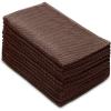 COTTON CRAFT Amazing Kitchen Towels – Set of 12 Terry Towels – 100% Cotton Euro Café Waffle Weave Dish Towel Set – Soft Absorbent Quick Dry Low Lint Reusable Pantry Bar Cleaning Cloth – 16×28 – Black(Chocolate)