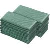 COTTON CRAFT Amazing Kitchen Towels – Set of 12 Terry Towels – 100% Cotton Euro Café Waffle Weave Dish Towel Set – Soft Absorbent Quick Dry Low Lint Reusable Pantry Bar Cleaning Cloth – 16×28 – Black(Seafoam)