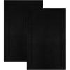 COTTON CRAFT Bath Mats – 2 Pack 100% Cotton 21×34 Inches – Ultra Absorbent – Plush 1000 GSM – Banded Border Luxury Towel Rug – Step Out Tub Shower Floor Mat -Not a Bathroom Rug – Black(Black)