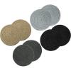 COTTON CRAFT Braided Bar Coasters – 8 Pack – Reusable Drink Beverage Moisture Absorbent Heat Resistant Countertop Tabletop Protection – Celebration Party Gift – 2 Each Black, Lt. Grey, Dk. Grey, Tan