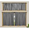 COTTON CRAFT Café Kitchen Window Curtain 3 Pc – Tier Curtains with Valance – Gingham Buffalo Check 100% Cotton Window Panel Treatment – Farmhouse Country Rustic Laundry Bedroom – 30×36 / 16×60 – Black(Black & White)