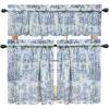 COTTON CRAFT Café Kitchen Window Curtain 3 Pc – Tier Curtains with Valance – Gingham Buffalo Check 100% Cotton Window Panel Treatment – Farmhouse Country Rustic Laundry Bedroom – 30×36 / 16×60 – Red(Blue)