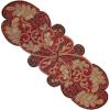 COTTON CRAFT Christmas Beaded Table Runner – Candy Cane – Xmas Holiday Harvest Autumn Fall Thanksgiving Celebration Festive Party Handmade Kitchen Dining Tabletop Décor Tablerunner – 13 x 36 – Red(Scroll Jewel Tones)