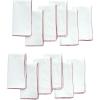 COTTON CRAFT Christmas Holiday Napkins -12 Pack – Cotton Cloth Table Napkins – Reusable Washable – Lunch Dinner Party Celebration Decorative Napkin Festive Gift Bag -17×17 White & Metallic Gold Stripe(White Red Lace)