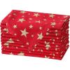 COTTON CRAFT Christmas Holiday Napkins -12 Pack – Cotton Cloth Table Napkins – Reusable Washable – Lunch Dinner Party Celebration Decorative Napkin Festive Gift Bag -17×17 White & Metallic Gold Stripe(Red Gold)