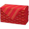 COTTON CRAFT Christmas Holiday Napkins -12 Pack – Cotton Cloth Table Napkins – Reusable Washable – Lunch Dinner Party Celebration Decorative Napkin Festive Gift Bag -17×17 White & Metallic Gold Stripe(Red Gold Stripes)