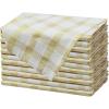 COTTON CRAFT Christmas Red Napkins -12 Pack 100% Cotton Dinner Napkins – All Year Xmas Fall Thanksgiving Celebration Party Gift Holiday Table Napkin – Soft Washable Reusable Cloth Napkin -18×18(White Gold Plaid)