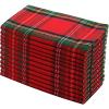 COTTON CRAFT Christmas Red Napkins -12 Pack 100% Cotton Dinner Napkins – All Year Xmas Fall Thanksgiving Celebration Party Gift Holiday Table Napkin – Soft Washable Reusable Cloth Napkin -18×18(Red Green Plaid)