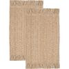 COTTON CRAFT Cotton Chindi Rag Rug – 2 Pack – Boho Farmhouse Rustic Area Accent Throw Rug – Handwoven Reversible Natural Recycled Yarn – Living Room Den Study Home Décor Gift -20 x 32 in – Multi Color(Natural – 2 Pack)