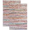 COTTON CRAFT Cotton Chindi Rag Rug – 2 Pack – Boho Farmhouse Rustic Area Accent Throw Rug – Handwoven Reversible Natural Recycled Yarn – Living Room Den Study Home Décor Gift -20 x 32 in – Multi Color(Multi Color – 2 Pack)