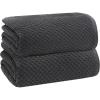 COTTON CRAFT- Euro Spa Set of 4 Luxury Waffle Weave Bath Towels, Oversized Pure Ringspun Cotton, 30 inch x 56 inch, White(Grey)