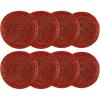 COTTON CRAFT Glitz Handmade Beaded Bar Drink Tabletop Protection Coasters – Set of 8 – Halloween Harvest Autumn Fall Thanksgiving Holiday Christmas Xmas Celebration Festive Party – 4 in Round – Silver(Rust)