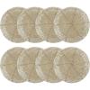 COTTON CRAFT Glitz Handmade Beaded Bar Drink Tabletop Protection Coasters – Set of 8 – Halloween Harvest Autumn Fall Thanksgiving Holiday Christmas Xmas Celebration Party – 4 in Round – Champagne