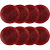 COTTON CRAFT Glitz Handmade Beaded Bar Drink Tabletop Protection Coasters – Set of 8 – Halloween Harvest Autumn Fall Thanksgiving Holiday Christmas Xmas Celebration Festive Party – 4 in Round – Silver(Red)