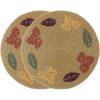 COTTON CRAFT Glitz Handmade Beaded Charger Placemats – Set of 4 – Halloween Harvest Autumn Fall Holiday Christmas Xmas Dining Celebration Festive Party Table Décor – 13.5 inch Round – Red(Gold Rust Green)