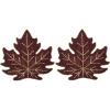 COTTON CRAFT Glitz Handmade Beaded Charger Placemats – Set of 4 – Halloween Harvest Autumn Fall Holiday Christmas Xmas Dining Celebration Festive Party Table Décor – 13.5 inch Round – Red(Burgundy Gold)
