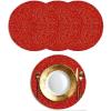 COTTON CRAFT Glitz Handmade Beaded Charger Placemats – Set of 4 – Halloween Harvest Autumn Fall Holiday Christmas Xmas Dining Celebration Festive Party Table Décor – 13.5 inch Round – Red(Red Gold)