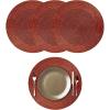 COTTON CRAFT Glitz Handmade Beaded Charger Placemats – Set of 4 – Halloween Harvest Autumn Fall Holiday Christmas Xmas Dining Celebration Festive Party Table Décor – 13.5 inch Round – Red(Rust)