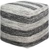 COTTON CRAFT Hand Tufted Pouf – Bedroom Dorm Home Accent – Foot Stool – Ottoman – Bean Bag – Versatile Modern Comfortable Prefilled Woven Cotton Square Pouf Footrest – 16x16x16 inches – Ivory(Black Dhurrie)
