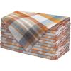 COTTON CRAFT Harvest Plaid Cloth Napkin – Set of 12 Pure Cotton Dinner Napkins – Everyday Fall Halloween Thanksgiving Holiday Party Table Napkin Gift – Reusable Napkin – 17×17 – Rust Orange Multi(Blue Rust Multi)