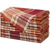 COTTON CRAFT Harvest Plaid Cloth Napkin – Set of 12 Pure Cotton Dinner Napkins – Everyday Fall Halloween Thanksgiving Holiday Party Table Napkin Gift – Reusable Napkin – 17×17 – Rust Orange Multi(Rust Multi)