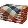 COTTON CRAFT Harvest Plaid Cloth Napkin – Set of 12 Pure Cotton Dinner Napkins – Everyday Fall Halloween Thanksgiving Holiday Party Table Napkin Gift – Reusable Napkin – 17×17 – Rust Orange Multi(Multicolor)