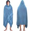 COTTON CRAFT Hooded Hotel Towel – Oversized Extra Large 40 x 80 – Heavyweight 700 GSM Towel with Hood for Adults – 100% Cotton Ringspun Terry Pool Beach Bath Sheet Wrap – Soft Plush Absorbent – Blue(Blue – Hooded Towel)