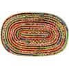 COTTON CRAFT Jute Chindi Braid Rag Rug – Boho Farmhouse Rustic Area Accent Throw Rug – Handwoven Reversible Natural Recycled Cotton – Living Room Den Study Home Décor Gift – 4 Feet Round – Multi Color(3′ x 5′ (Oval))