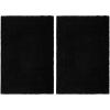COTTON CRAFT Luxurious Bath Mat Rug – Set of 2 Reversible Heavyweight Step Out Bath Mats for Bathroom Floor, Tub and Shower – Pure Cotton Soft Plush Absorbent Hand Tufted Mat – 17 x 24 – Charcoal Grey(Black)