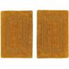 COTTON CRAFT Luxurious Bath Mat Rug – Set of 2 Reversible Heavyweight Step Out Bath Mats for Bathroom Floor, Tub and Shower – Pure Cotton Soft Plush Absorbent Hand Tufted Mat – 17 x 24 – Charcoal Grey(Golden Rod)