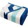 COTTON CRAFT Oversized Beach Towel – 100% Cotton Double Woven Jacquard Velour – Thick Plush Super Soft Luxury – Extra Wide XL Beach Blanket Towel – Pool Picnic Travel Bath – 58×68 – Cabana Stripe Blue
