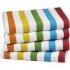 COTTON CRAFT Oversized Kitchen Towels – 4 Pack 100% Cotton Basketweave Tea Dish Towels – Absorbent Reusable Low Lint Quick Dry – Cooking Drying Restaurant Bar Cleaning Cloth Napkin -20×30 Coral Stripe(Multicolor)