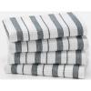 COTTON CRAFT Oversized Kitchen Towels – 4 Pack 100% Cotton Basketweave Tea Dish Towels – Absorbent Reusable Low Lint Quick Dry – Cooking Drying Restaurant Bar Cleaning Cloth Napkin -20×30 Coral Stripe(Grey)