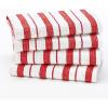COTTON CRAFT Oversized Kitchen Towels – 4 Pack 100% Cotton Basketweave Tea Dish Towels – Absorbent Reusable Low Lint Quick Dry – Cooking Drying Restaurant Bar Cleaning Cloth Napkin -20×30 Coral Stripe(Red)