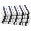 COTTON CRAFT Oversized Kitchen Towels – 4 Pack 100% Cotton Basketweave Tea Dish Towels – Absorbent Reusable Low Lint Quick Dry – Cooking Drying Restaurant Bar Cleaning Cloth Napkin -20×30 Coral Stripe(Black)